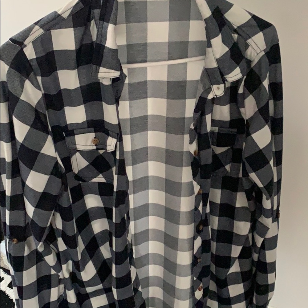 Black and white plaid shirt